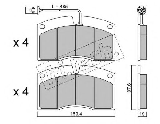 Комплект тормозных колодок, дисковый тормоз fri.tech. 6641
