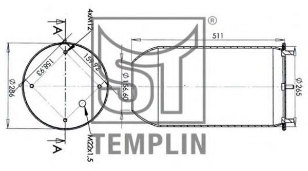 Кожух пневматической рессоры ST-TEMPLIN 04.060.6006.670