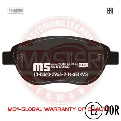 Комплект тормозных колодок, дисковый тормоз MASTER-SPORT 13046039662N-SET-MS