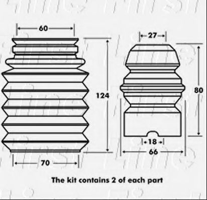 Пылезащитный комплект, амортизатор FIRST LINE FPK7011