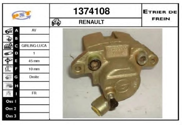 Тормозной суппорт SNRA 1374108