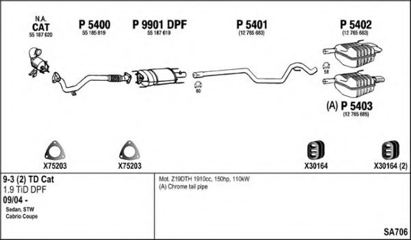 Система выпуска ОГ FENNO SA706