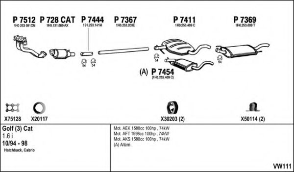 Система выпуска ОГ FENNO VW111