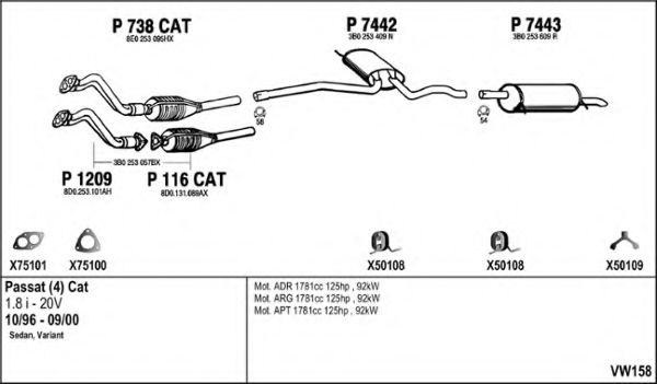 Система выпуска ОГ FENNO VW158
