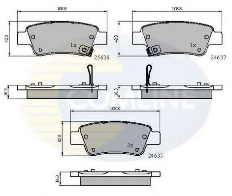 Комплект тормозных колодок, дисковый тормоз COMLINE CBP31674