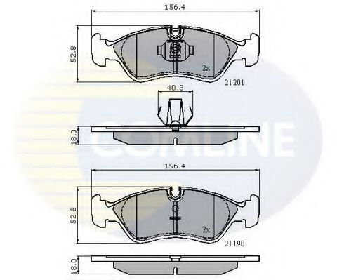 Комплект тормозных колодок, дисковый тормоз COMLINE CBP01007