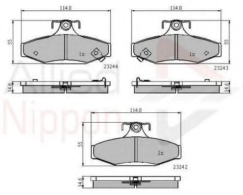 Комплект тормозных колодок, дисковый тормоз COMLINE ADB3586