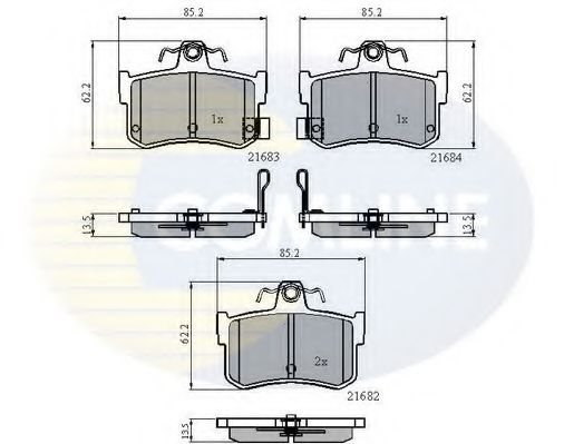 Комплект тормозных колодок, дисковый тормоз COMLINE CBP3811