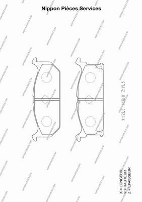 Комплект тормозных колодок, дисковый тормоз NPS 36189