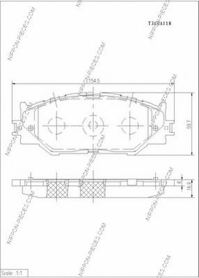 Комплект тормозных колодок, дисковый тормоз NPS T360A118