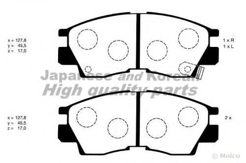 Комплект тормозных колодок, дисковый тормоз ASHUKI C006-01