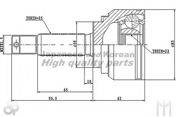 Шарнирный комплект, приводной вал ASHUKI MI-2B0I