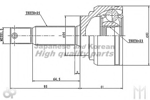Шарнирный комплект, приводной вал ASHUKI MI-2C0I