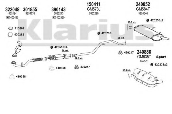 Система выпуска ОГ KLARIUS 391501E