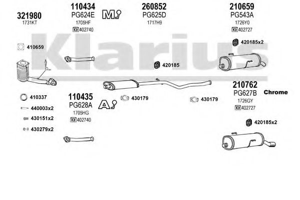 Система выпуска ОГ KLARIUS 630865E