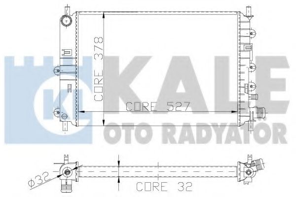 Радиатор, охлаждение двигателя KALE OTO RADYATÖR 103500