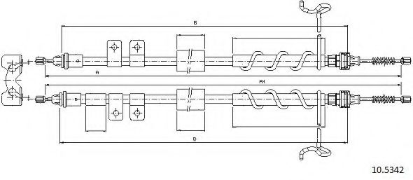 Трос, стояночная тормозная система CABOR 10.5342