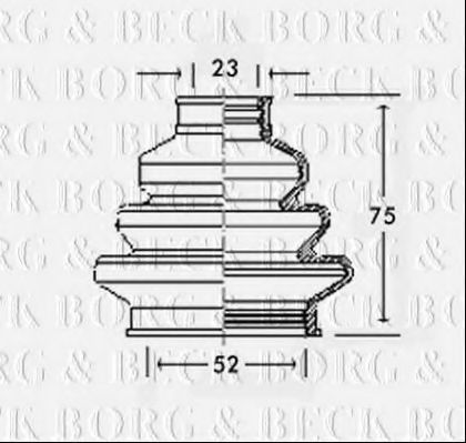 Пыльник, приводной вал BORG & BECK BCB2220