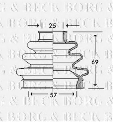 Пыльник, приводной вал BORG & BECK BCB2774