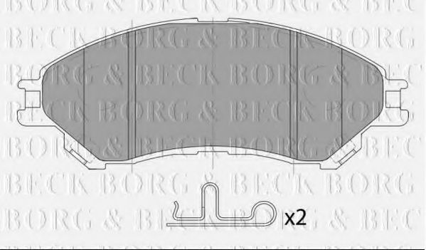 Комплект тормозных колодок, дисковый тормоз BORG & BECK BBP2465