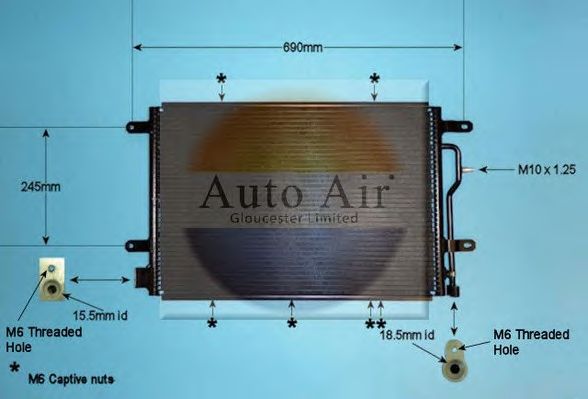 Конденсатор, кондиционер AUTO AIR GLOUCESTER 16-9700