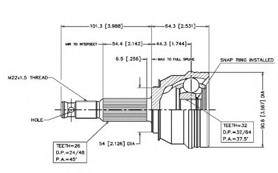 Шарнирный комплект, приводной вал VEMA 18498