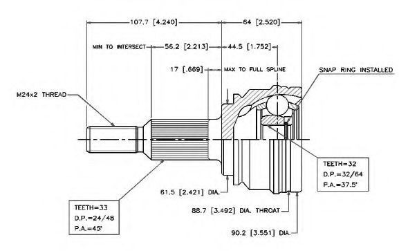 Шарнирный комплект, приводной вал VEMA 18503