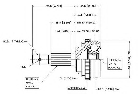 Шарнирный комплект, приводной вал VEMA 18661