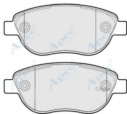 Комплект тормозных колодок, дисковый тормоз APEC braking PAD1630