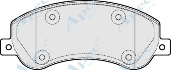 Комплект тормозных колодок, дисковый тормоз APEC braking PAD1816