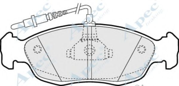 Комплект тормозных колодок, дисковый тормоз APEC braking PAD814