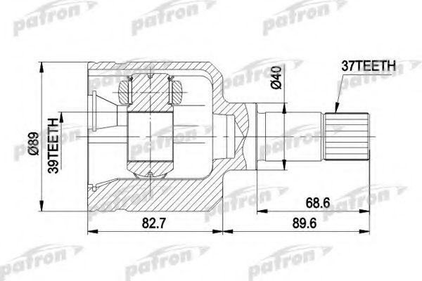 Шарнирный комплект, приводной вал PATRON PCV5044