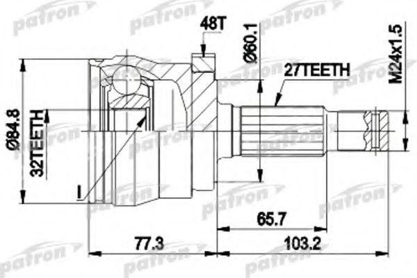 Шарнирный комплект, приводной вал PATRON PCV9102