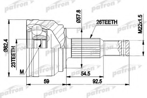 Шарнирный комплект, приводной вал PATRON PCV9117