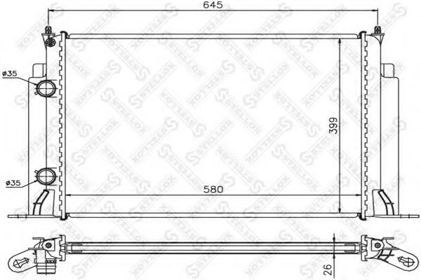 Радиатор, охлаждение двигателя STELLOX 10-25758-SX