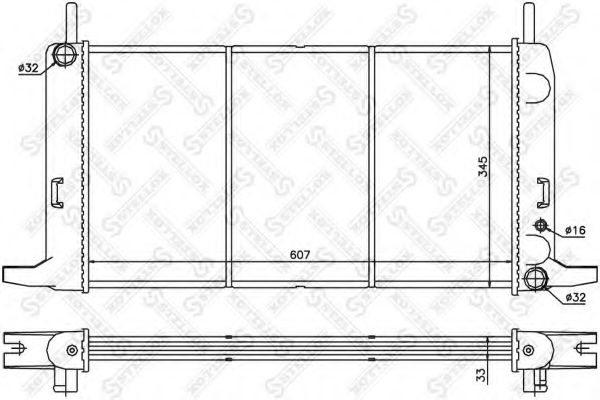 Радиатор, охлаждение двигателя STELLOX 10-25813-SX