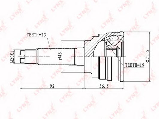 Шарнирный комплект, приводной вал LYNXauto CO-1813