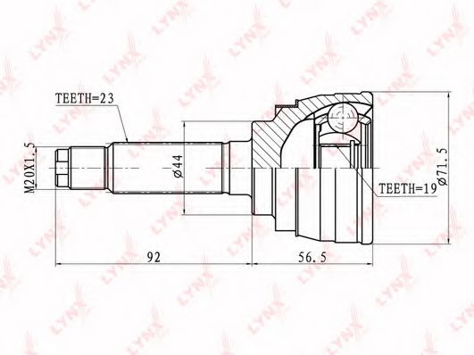 Шарнирный комплект, приводной вал LYNXauto CO-1816