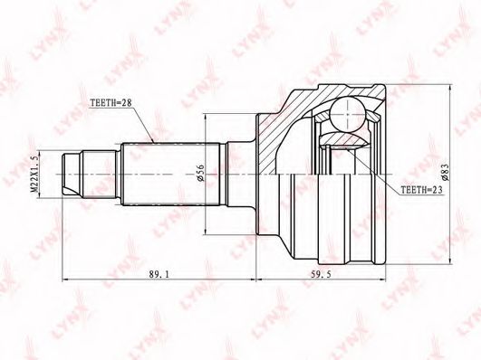 Шарнирный комплект, приводной вал LYNXauto CO-5105