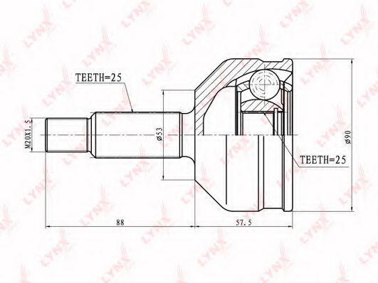 Шарнирный комплект, приводной вал LYNXauto CO-8039
