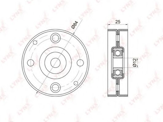 Натяжной ролик, поликлиновой  ремень LYNXauto PB-5014