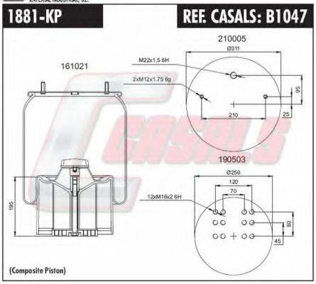Кожух пневматической рессоры CASALS B1047