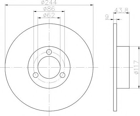 Тормозной диск HELLA PAGID 8DD 355 100-481