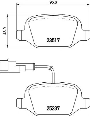 Комплект тормозных колодок, дисковый тормоз HELLA PAGID 8DB 355 019-961