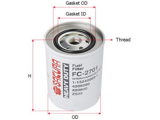 Топливный фильтр SAKURA  Automotive FC-2701