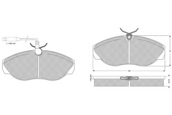 Комплект тормозных колодок, дисковый тормоз PROCODIS FRANCE PF1172