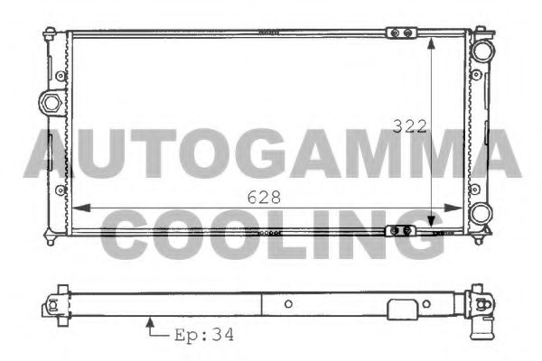 Радиатор, охлаждение двигателя AUTOGAMMA 100952