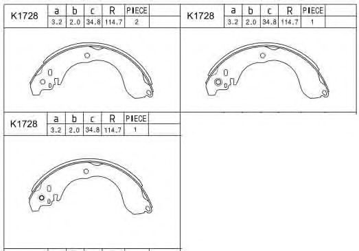 Комплект тормозных колодок ASIMCO K1728