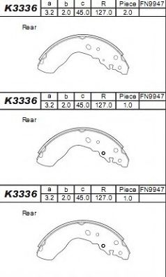 Комплект тормозных колодок ASIMCO K3336