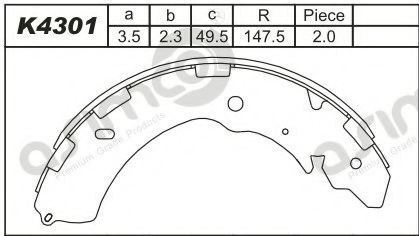 Комплект тормозных колодок ASIMCO K4301